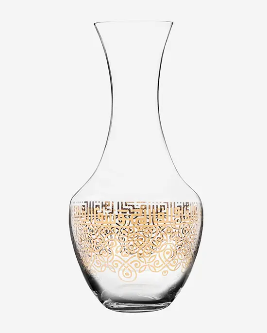 Dimlaj Shafa 1.5L Crystal Decanter With Gold Accents 1