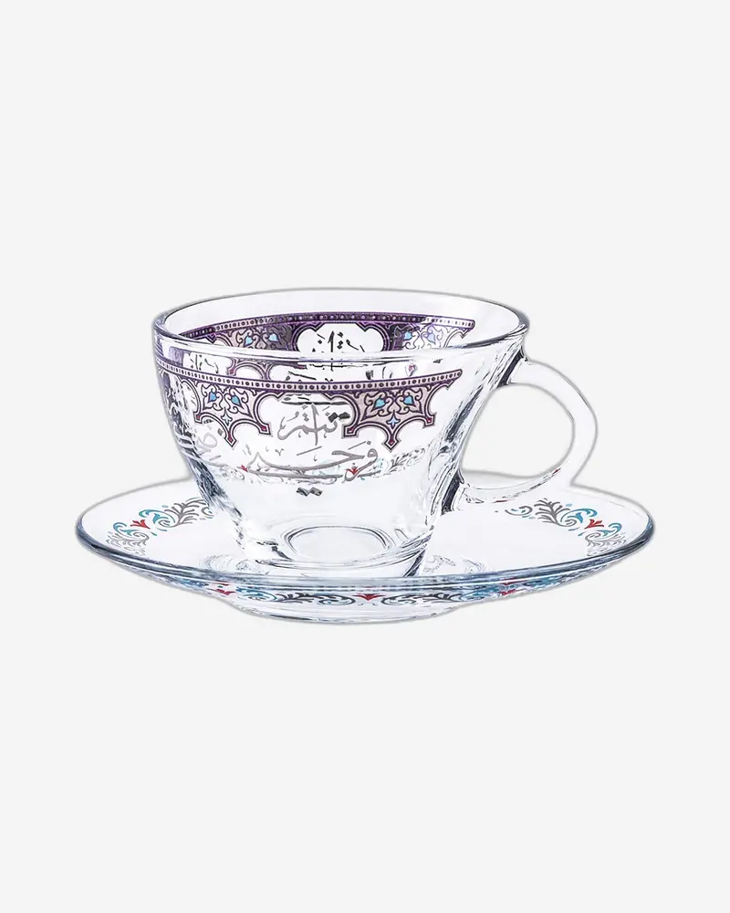 Dimlaj Suroor Platinum Tea Cup And Saucer Collection (6-Piece) 1