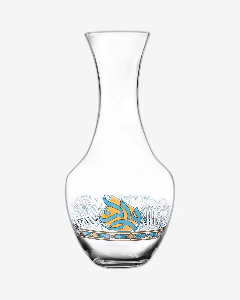Dimlaj Wurood Crystal Decanter — Gold-And-Green Accented 1