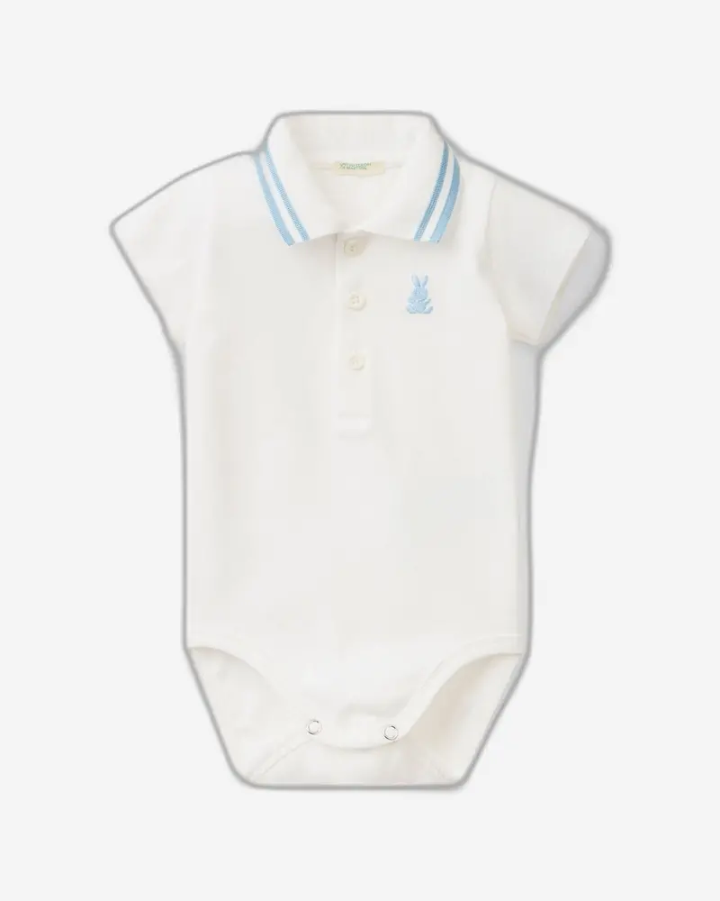 Eco-Friendly Polo-Style Bodysuit In Gots-Certified Cotton 1