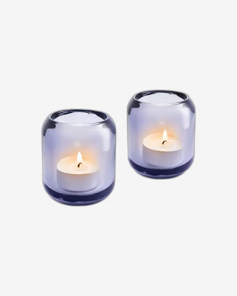 Eva Solo Acorn-Style Tealight Holder Set – Grape-Colored Glass 1