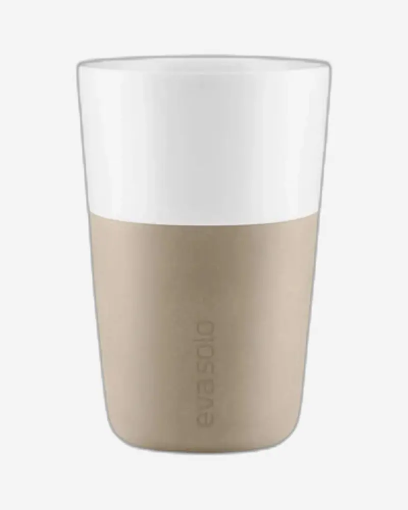 Eva Solo Café Latte Tumblers (2-Pack) – Pearl Beige Ceramic Finish 1