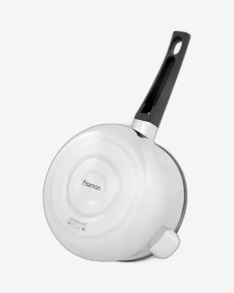 Fissman 0.95L Saucepan – Sleek Silver & Black Finish 1