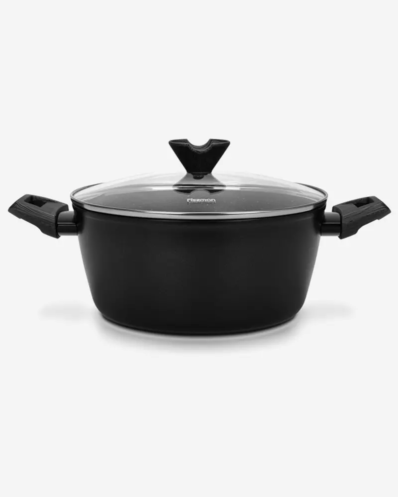 Fissman Angela Nonstick Aluminum Stockpot With Tempered Glass Lid – 26 Cm × 13.5 Cm, 6.5 L 1
