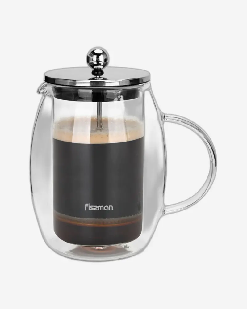 Fissman Double-Wall French Press – Matte Black, 600 Ml 1