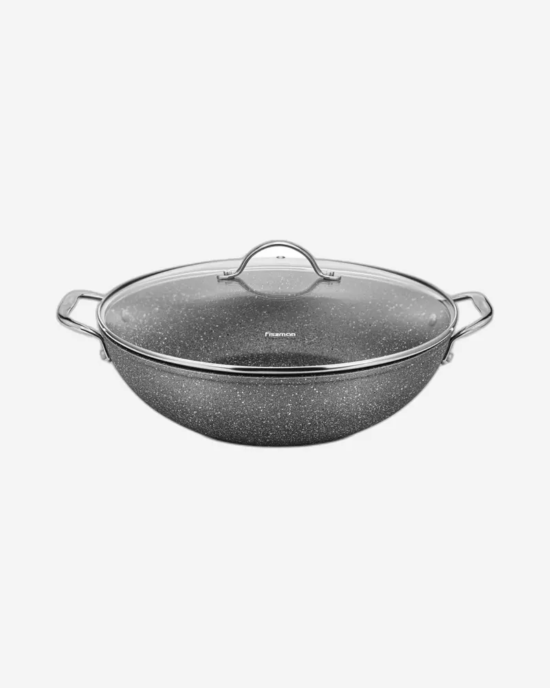 Fissman Moon Stone Aluminum Wok – 5.6 L Capacity, Silvery Finish 1