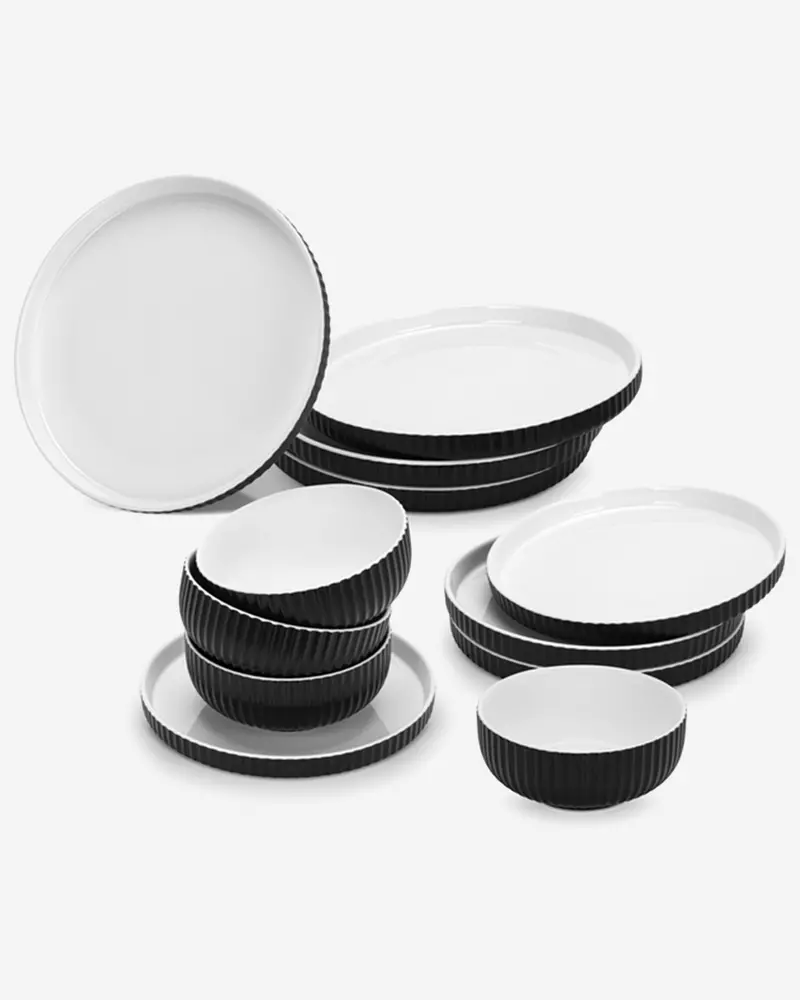 Fissman Onyx Porcelain Dinnerware Set – 12-Piece Premium Tableware Collection 1
