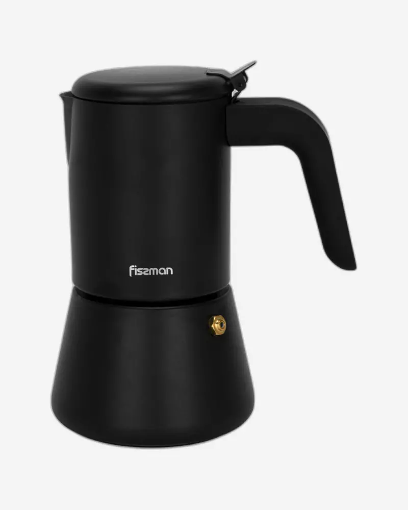 Fissman Stovetop Espresso Maker – 300Ml Black Aluminum Moka Pot 1