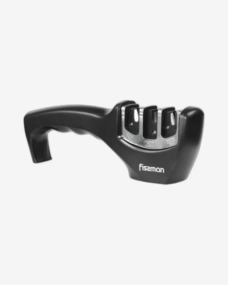 Fissman Three-Stage Knife Sharpener – Black & Silver Finish 1