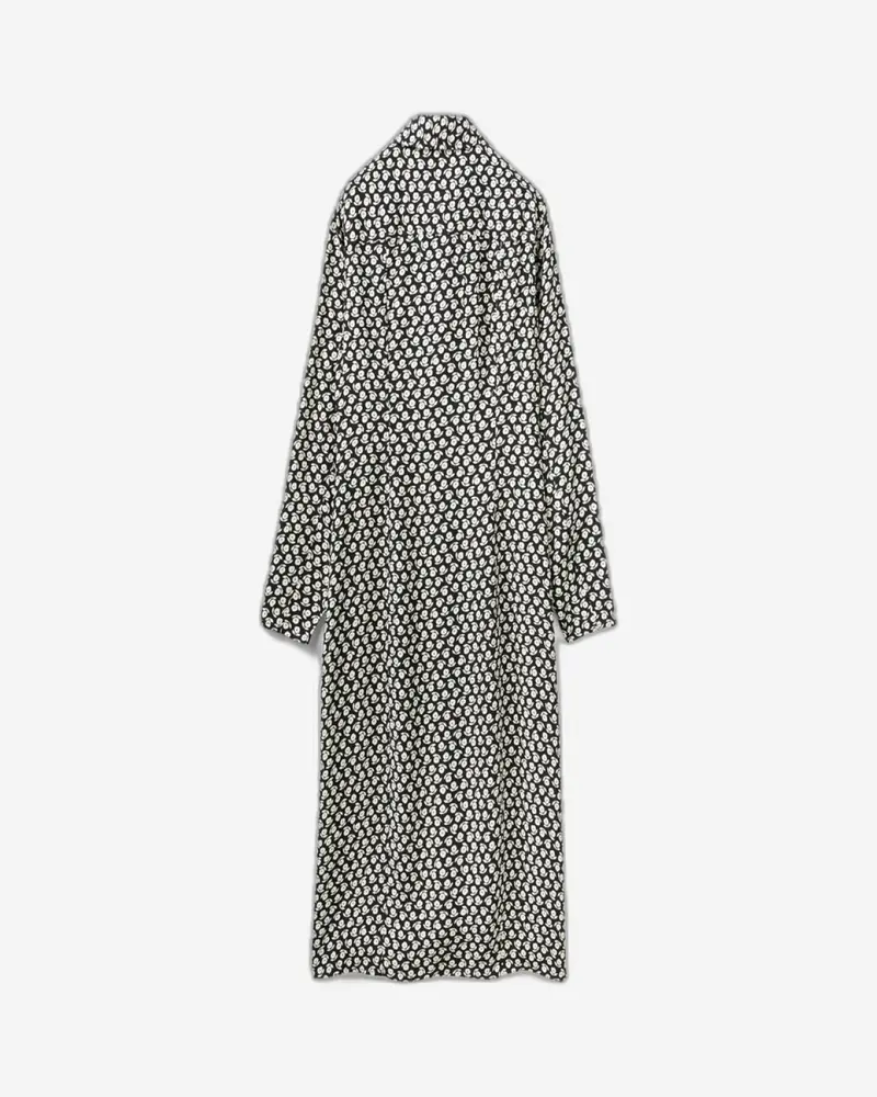Floral-Print Viscose Shirt-Dress – Long Sleeve, Collared 1