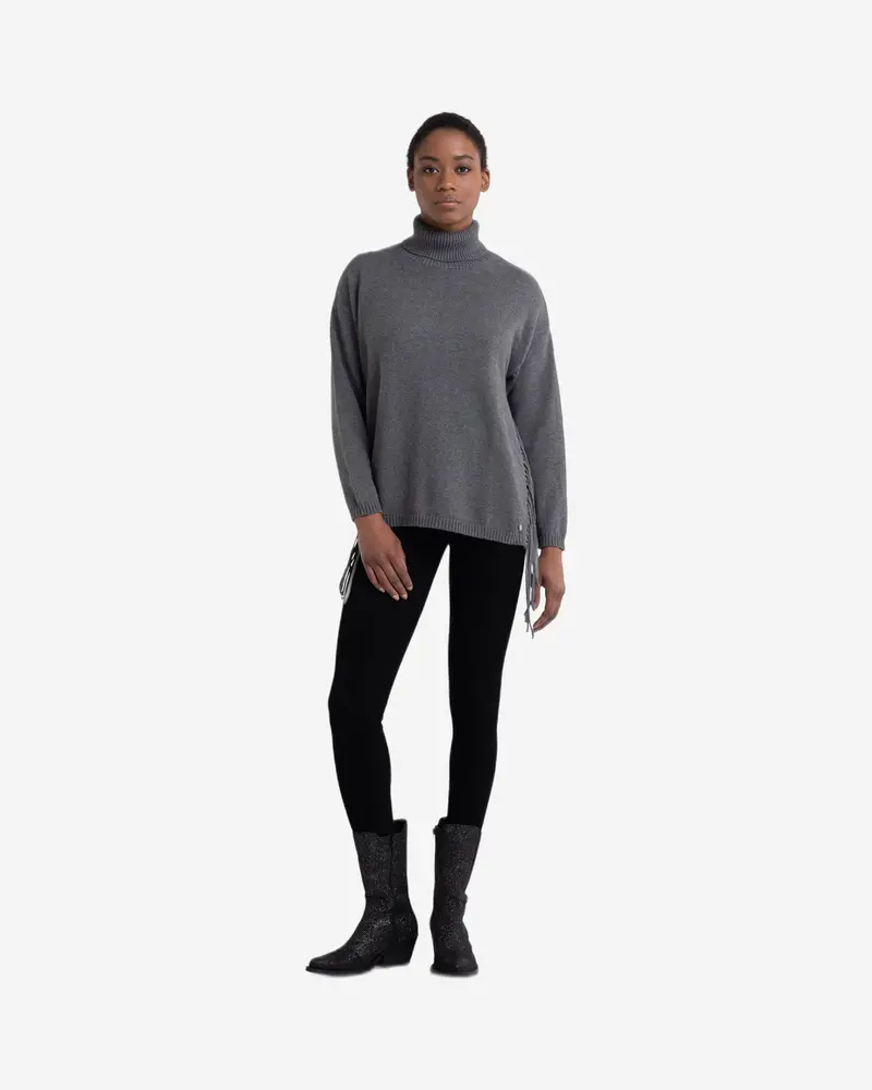 Fringed Turtleneck Sweater 1