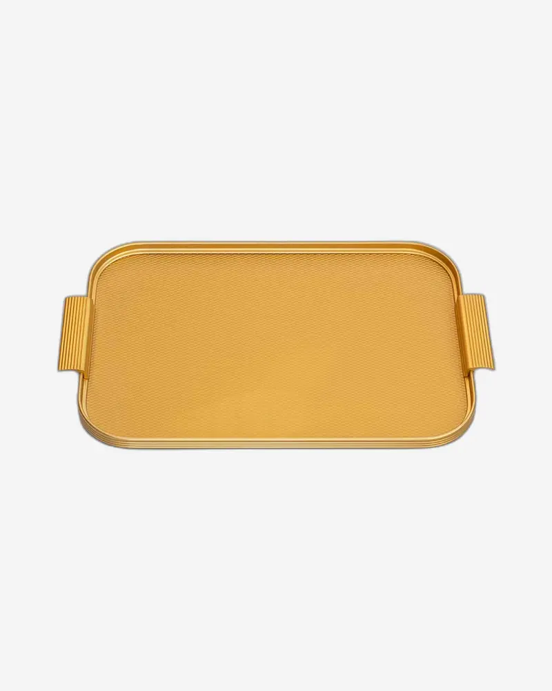 Kaymet S20 Diamond Gold Serving Tray – Upscale Metallic Table Tray 1