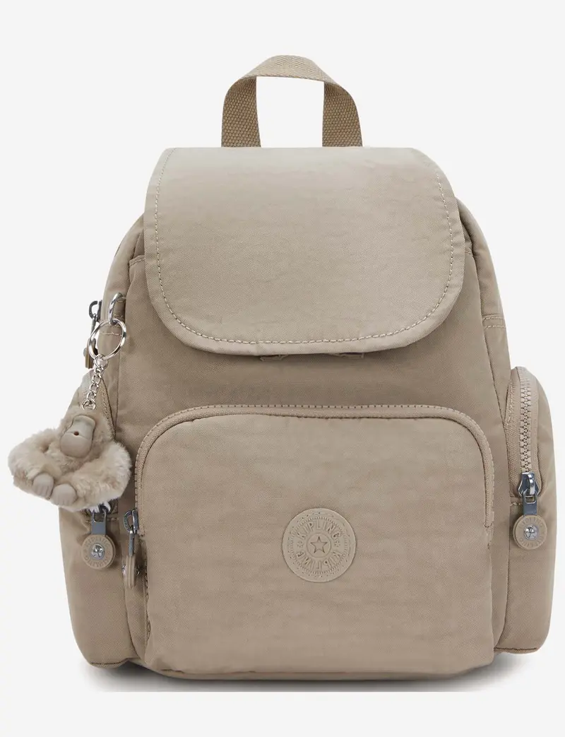 Kipling City Zip Mini Soft Taupe Adjustable Mini Backpack – I6046-4Pw 1