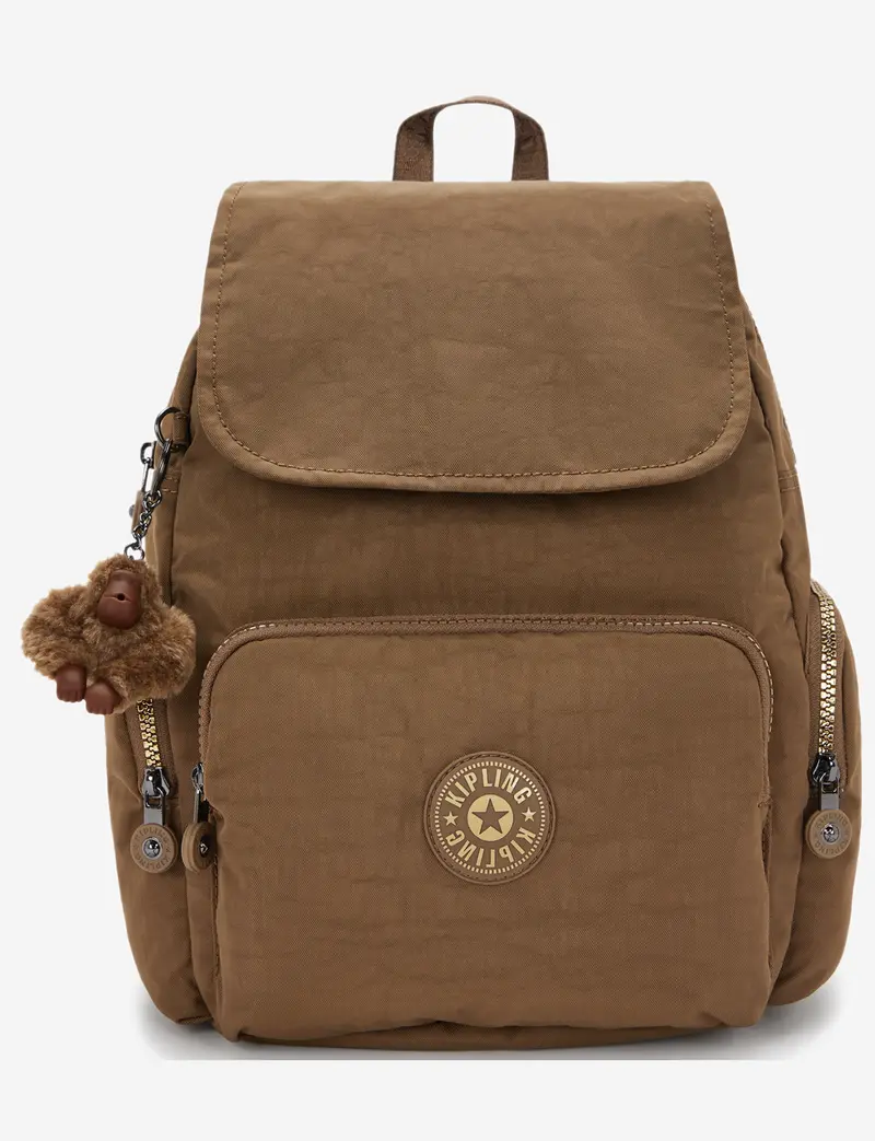 Kipling City Zip S Glorious Khaki Lightweight Backpack – I7354-1Mr 1