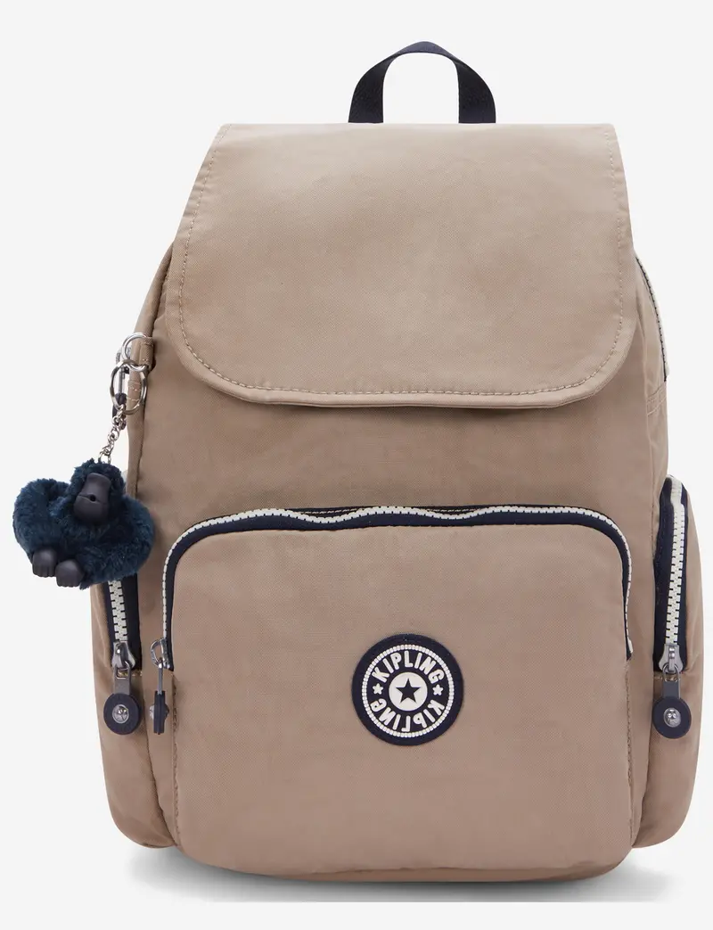 Kipling City Zip S Small Backpack In Soft Taupe C – Zippered Security & Compact Commute Fit 1