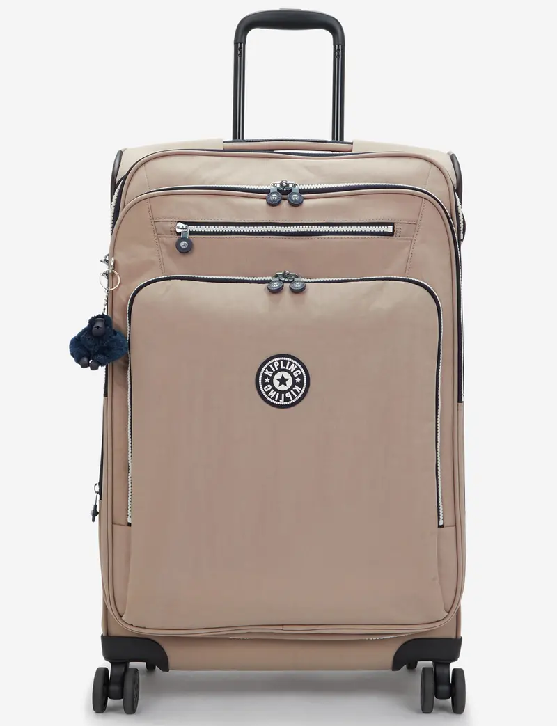 Kipling New Youri Spin M Soft Taupe Expandable Medium Spinner Suitcase 1