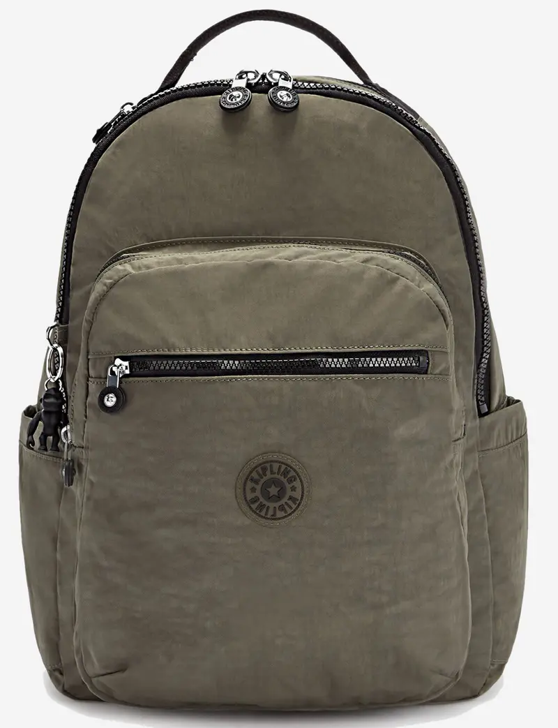 Kipling Seoul Green Moss Large Backpack – Spacious Urban Commuter Pack 1