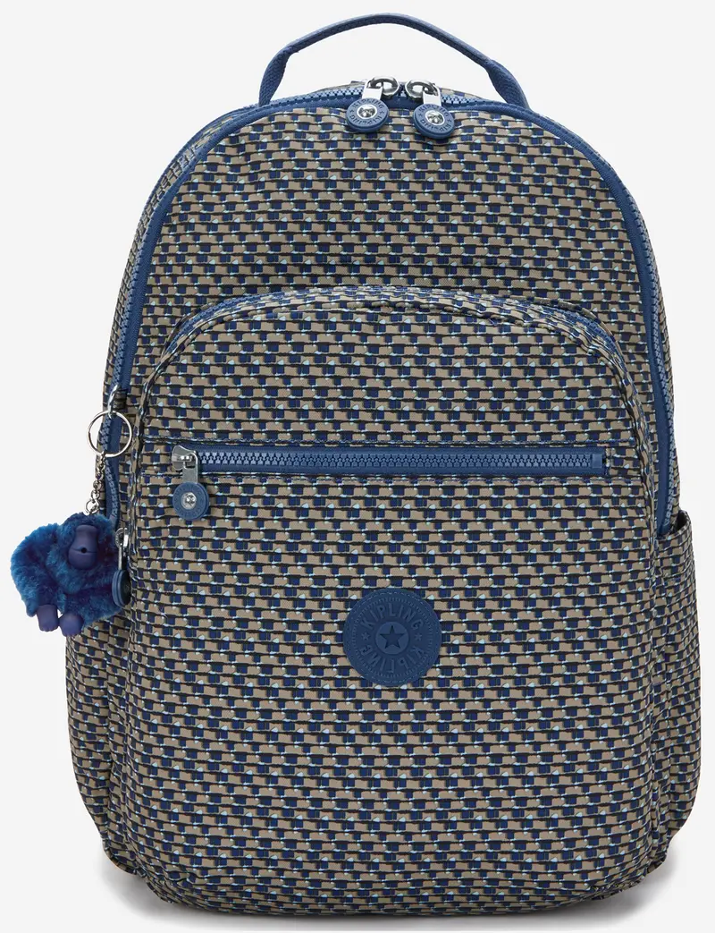 Kipling Seoul Lap Blue Wired Large Backpack Featuring Laptop Sleeve – I5674-9Pc 1