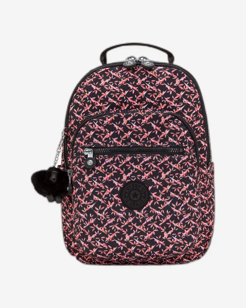Kipling Seoul S Backpack – Small, Dancing Bouquet Print, Laptop-Safe – I5611-46X 1