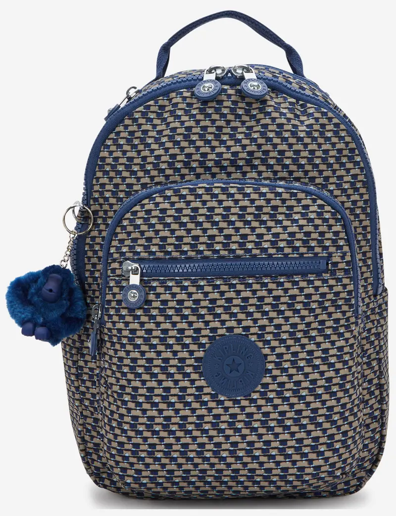 Kipling Seoul S Small Backpack – Blue-On-Wire Finish With Tablet Sleeve 1
