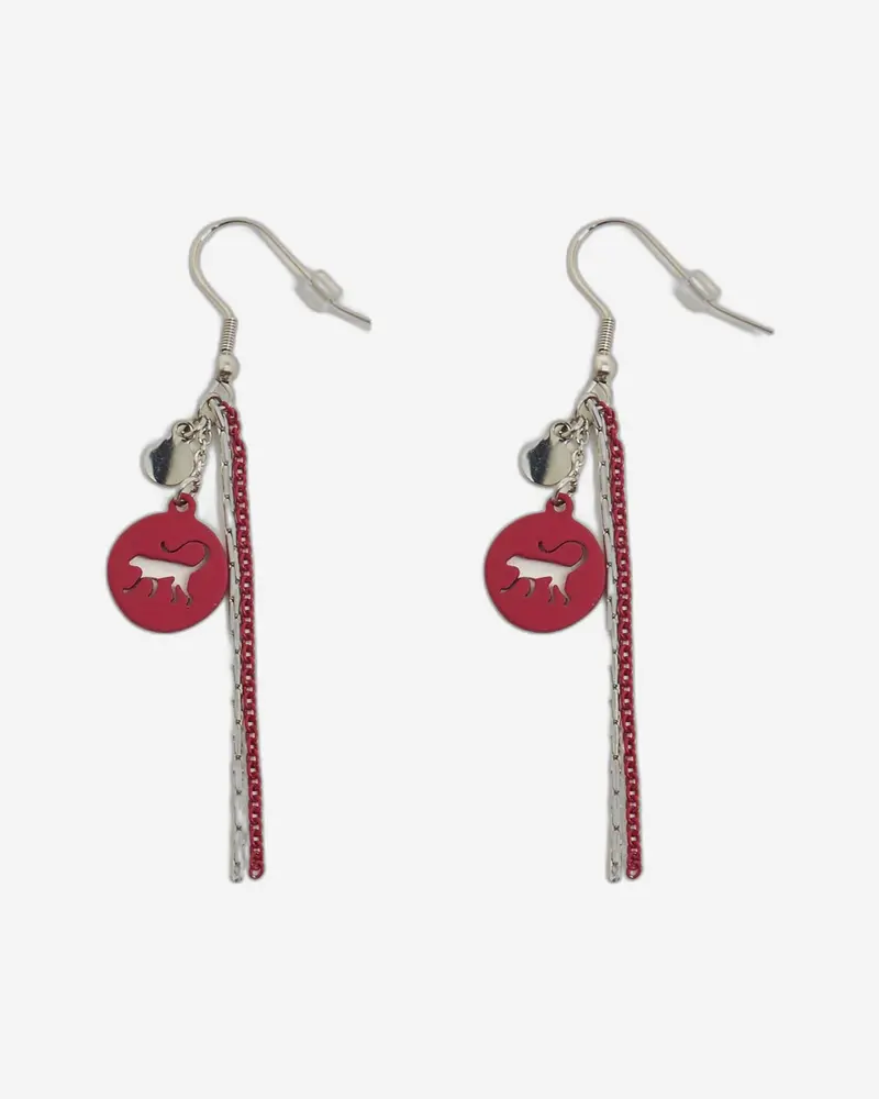 Kipling Strawb Silver Hoop Earrings – Lightweight Alloy Studs With Logo Detail 1