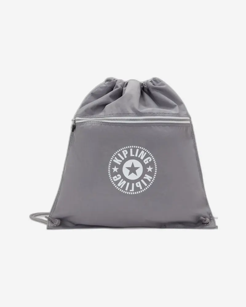 Kipling Supertaboo Grey C Medium Drawstring Backpack I4971-Y00 1