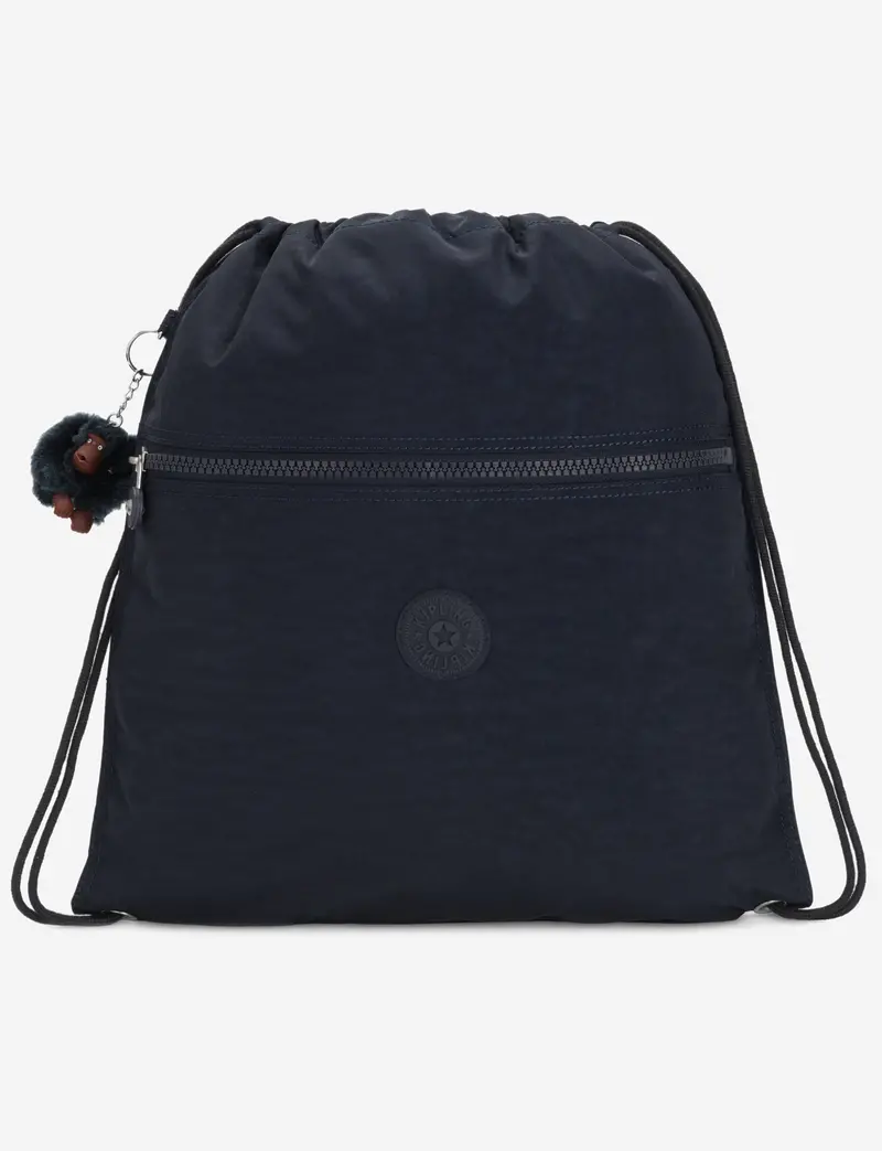 Kipling Supertaboo Medium Drawstring Backpack – True Blue Tonal Design 1