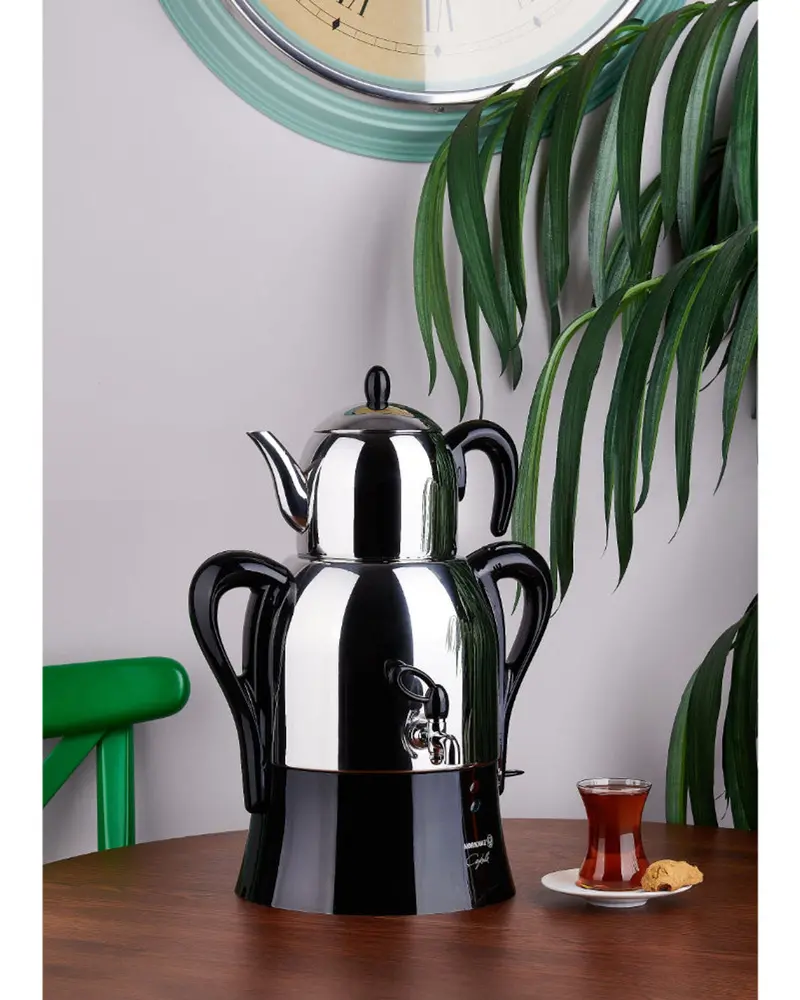 Korkmaz Çaykolik Black Electric Samovar For Turkish Tea 1
