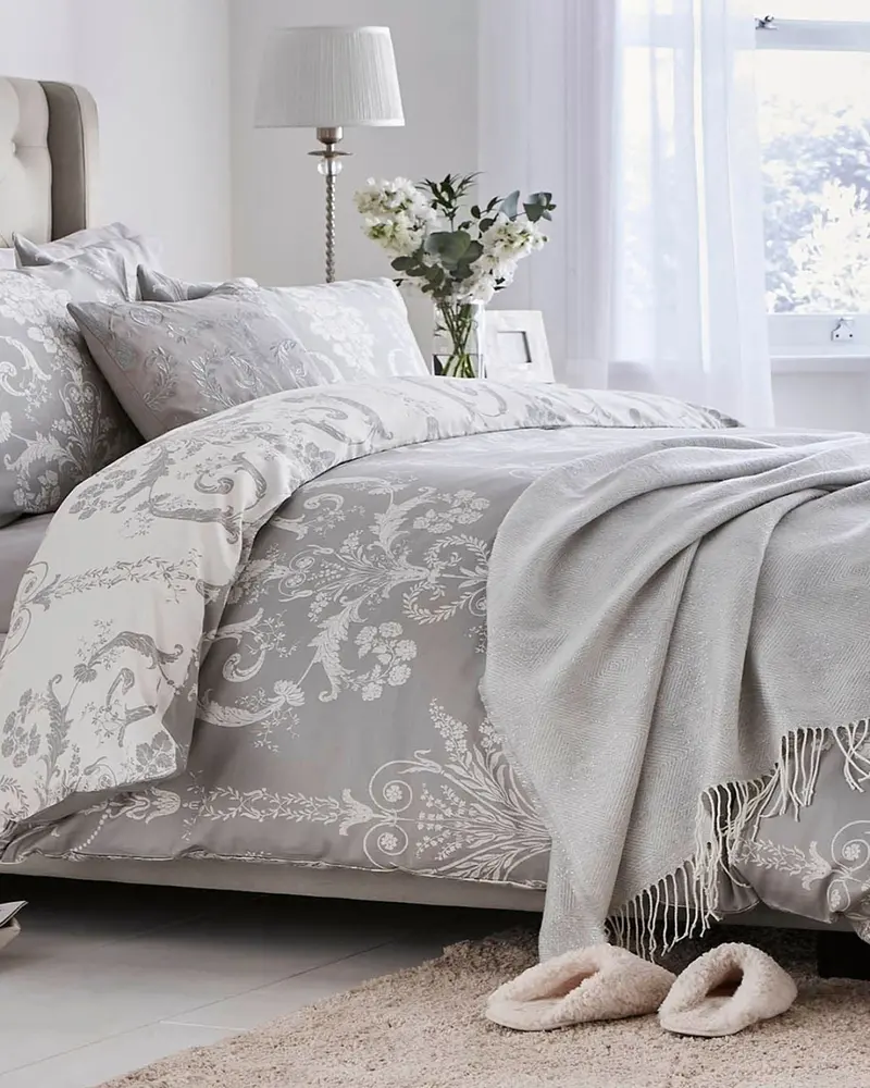 Laura Ashley Josette Duvet Cover Set – Steel Grey 1