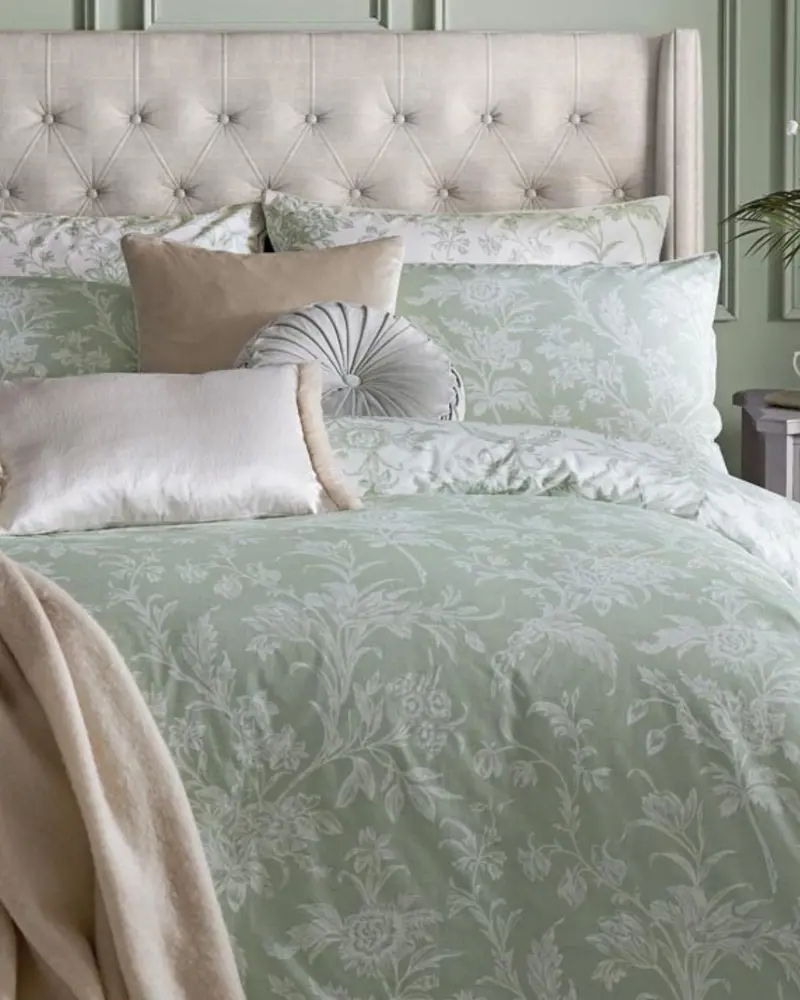 Laura Ashley Lloyd Duvet Cover Set – Sage Green 1
