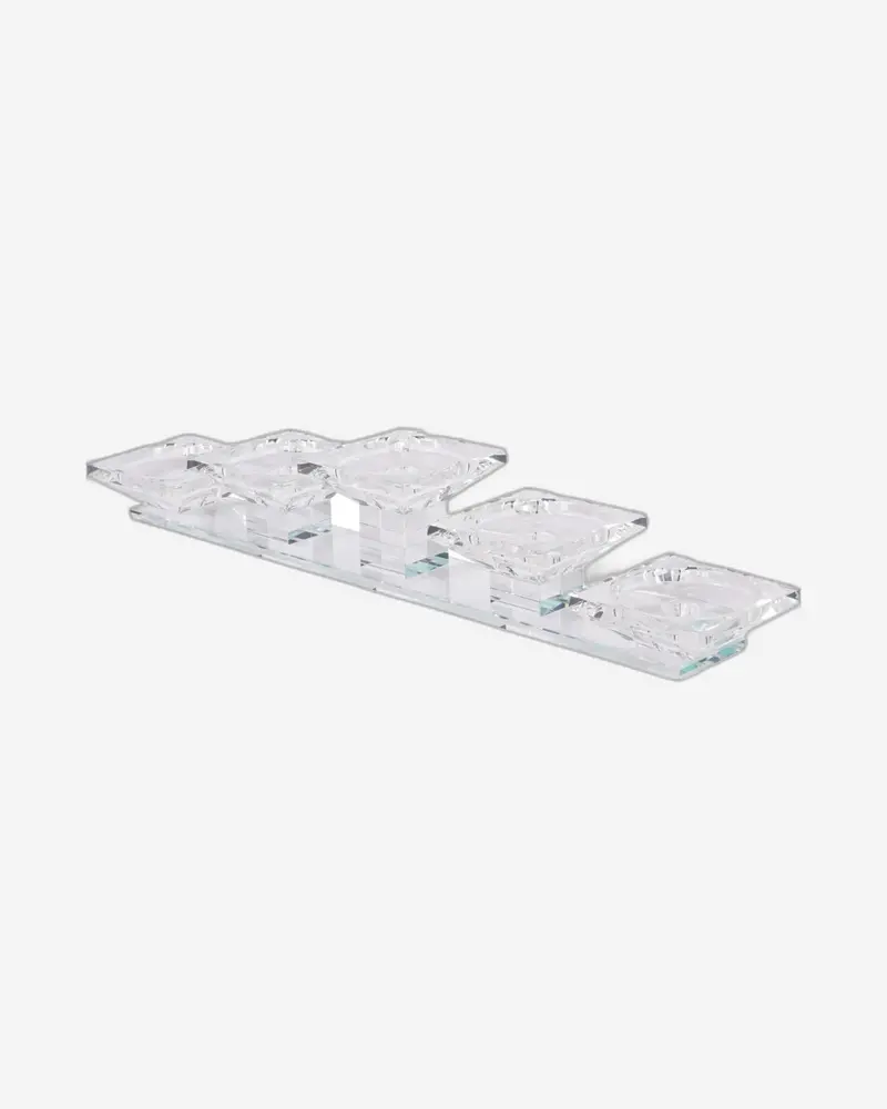 Laura Ashley Morcott Five-Arm Glass Pillar Candle Holder 1