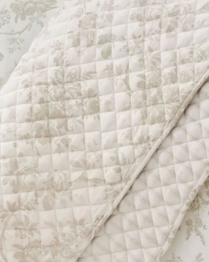 Laura Ashley Walled Garden Quilted Bedspread – Dove Grey 1