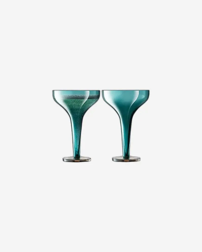 Lsa Epoque Peacock Lustre Champagne Saucers (Pack Of 2) 1