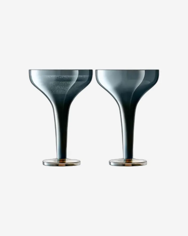 Lsa Epoque Sapphire Lustre Champagne Saucers (Set Of 2) 1