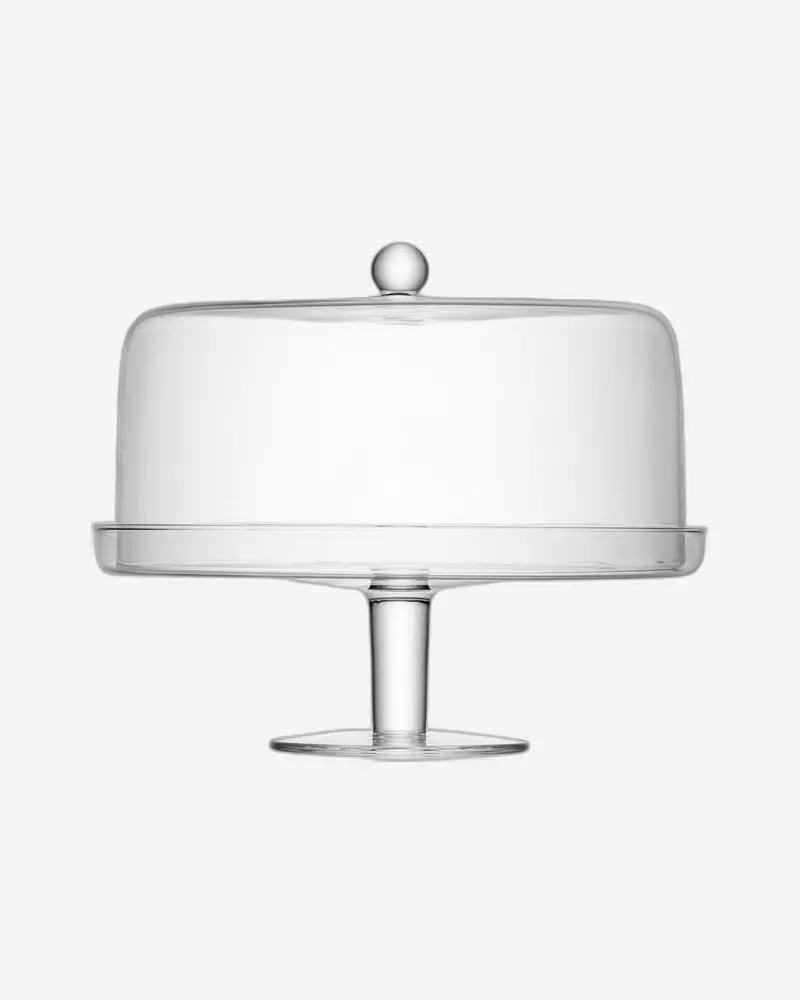 Lsa Klara Clear Glass Cake Stand With Dome Cover 1