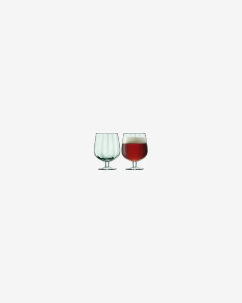 Lsa Mia Craft Beer Glasses – Recycled Glass With Optic Texture (Set Of 2) 1
