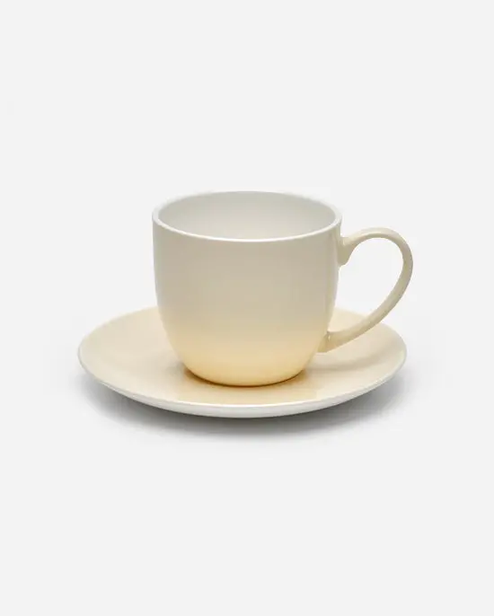 Maison Pastel Ivory Tea Cup And Saucer – Classic Neutral Ceramic Tea Set 1