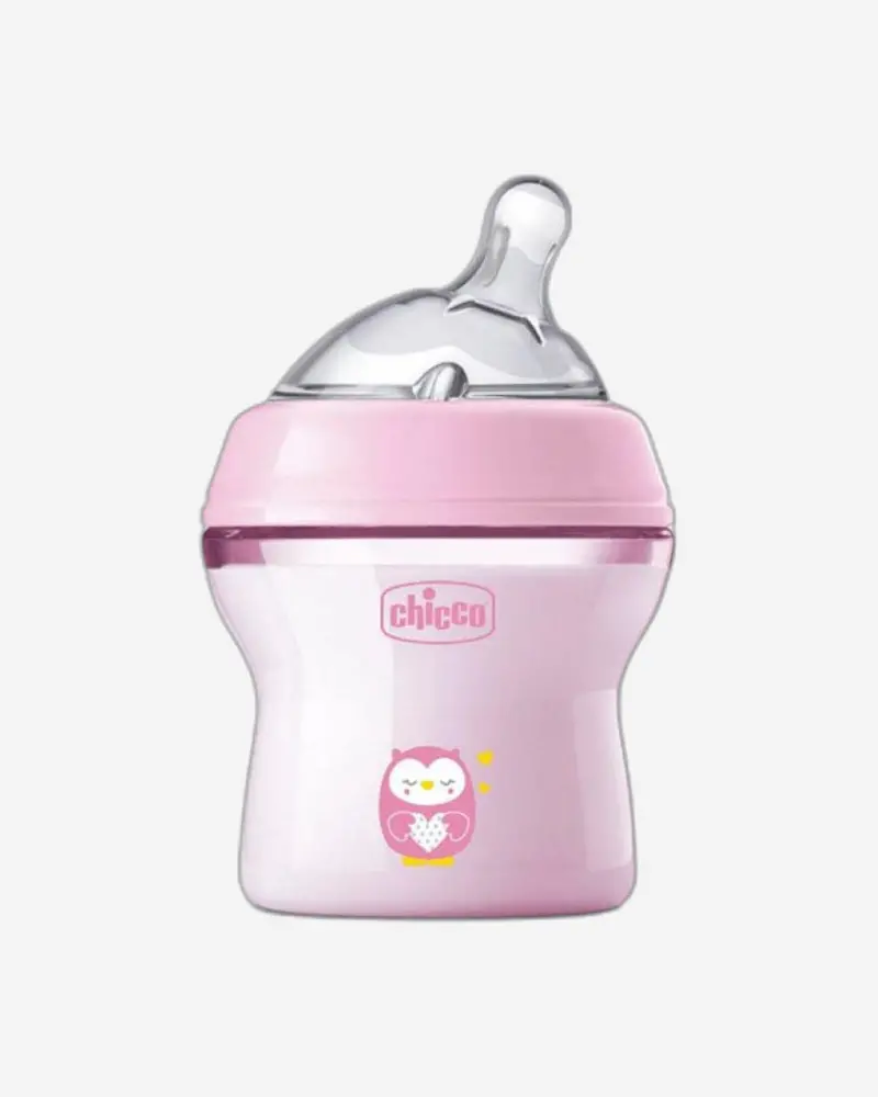 Nf Feeding Bottle – Polypropylene, 150 Ml, Slow Flow, Pink Accents, 0+ Months 1