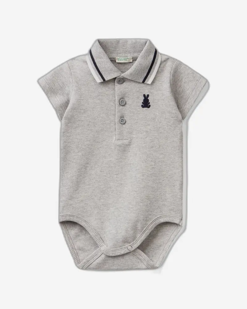 Organic Cotton Polo Bodysuit – Sustainable Infant Wear 1