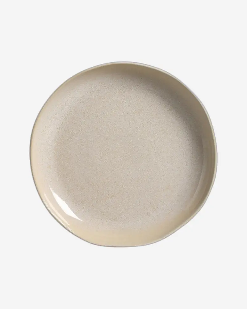 Organic Large Round Stoneware Platter – 36Cm, Warm Latte Glaze (Brazil) 1