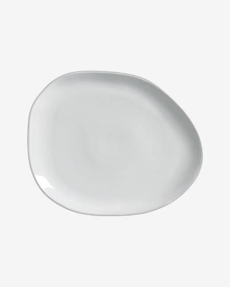 Organic Oval Stoneware Dinner Plate – 31 × 24 × 2.5 Cm, Fresh New White, Made In Brazil 1