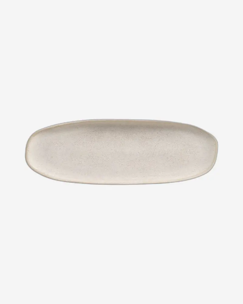 Organic Shallow Oval Stoneware Platter – 36X13Cm, Latte Finish (Brazil) 1
