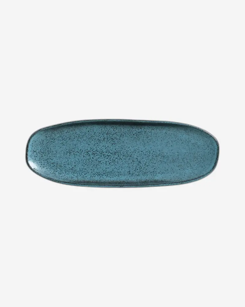 Organic Shallow Oval Stoneware Platter – 36X13Cm, Night Sky Colorway (Brazil) 1