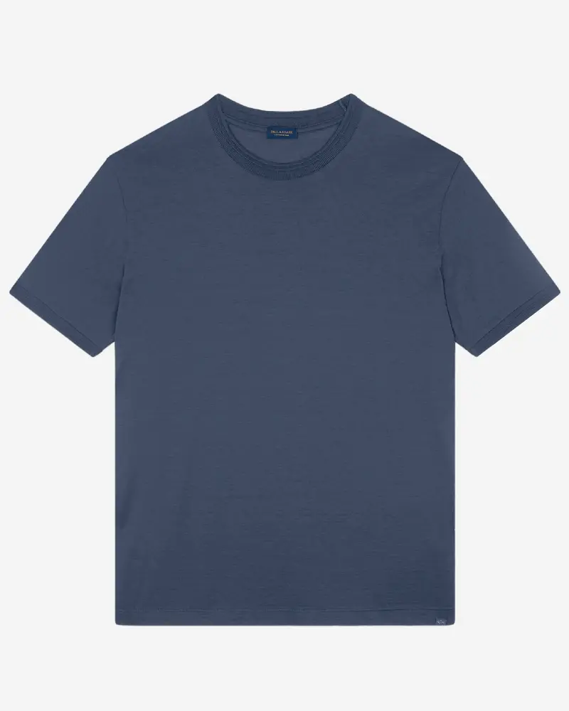 Paul & Shark Royal Blue Cotton And Silk Tag T-Shirt 1