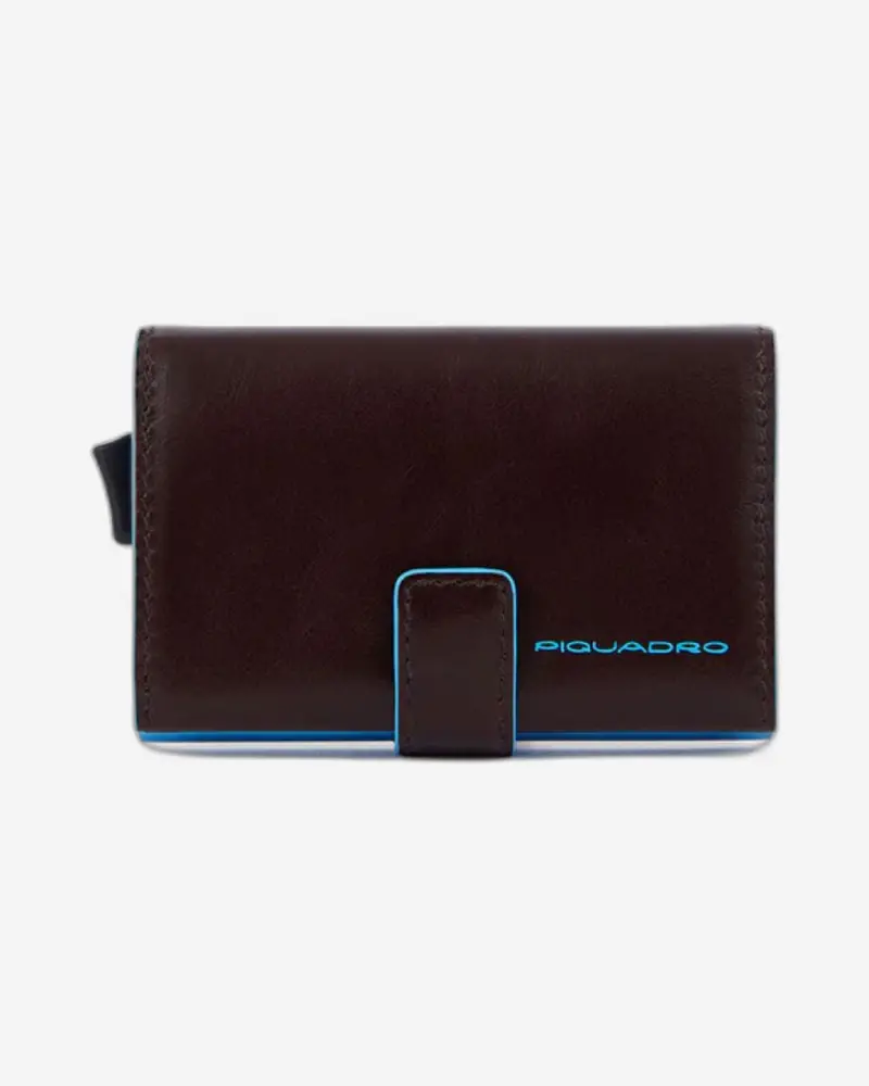 Piquadro Blue Square Slim Credit Card Holder With Rfid Protection 1