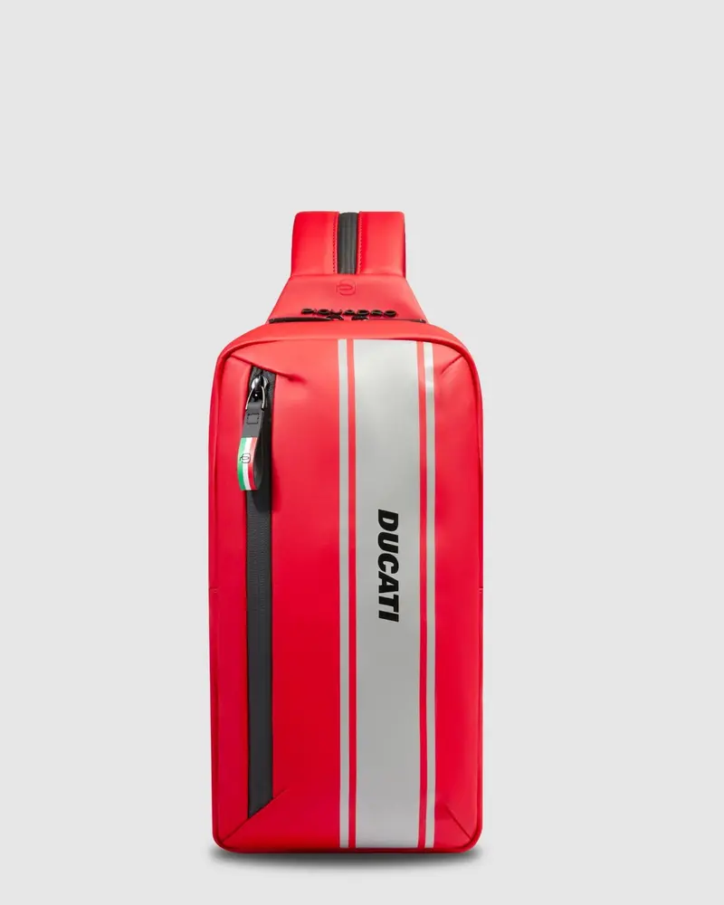 Piquadro Ducati Sling Bag – Ipad Mini-Compatible Red Crossbody Pack 1