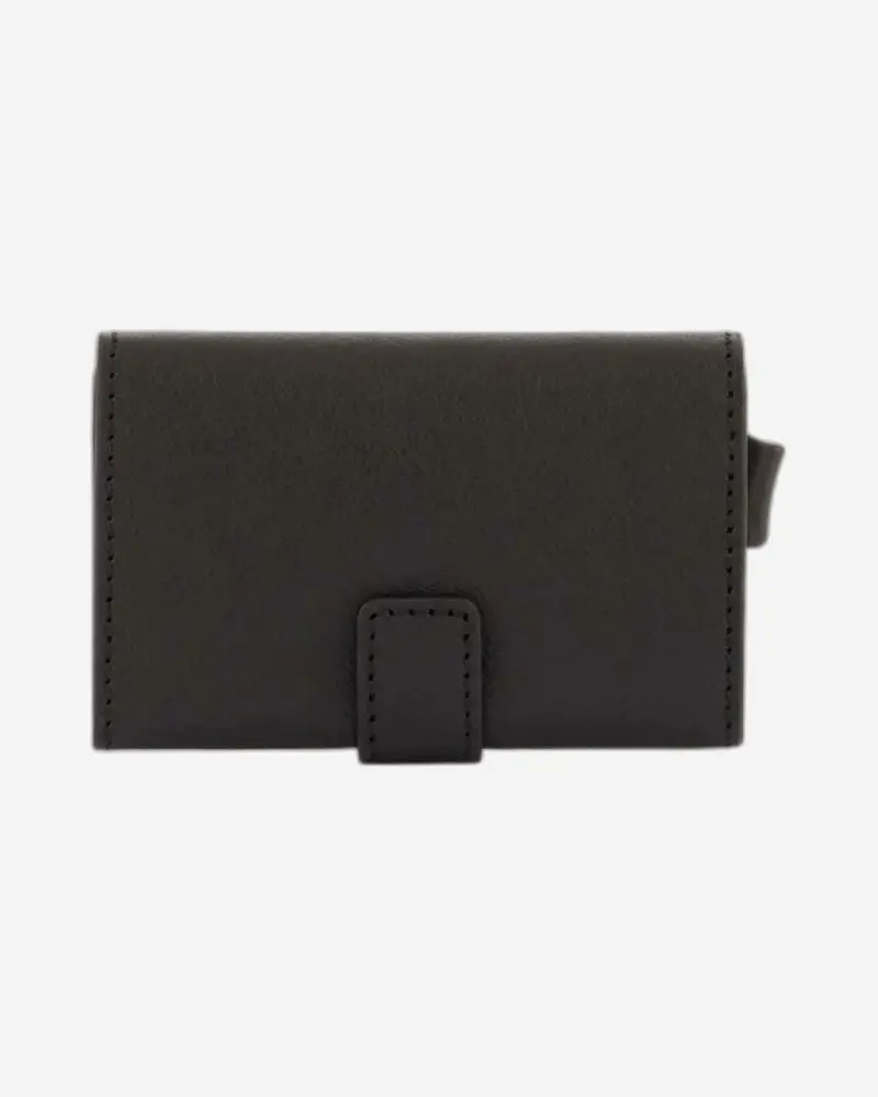 Piquadro Minimalist Black Square Wallet For Cards 1