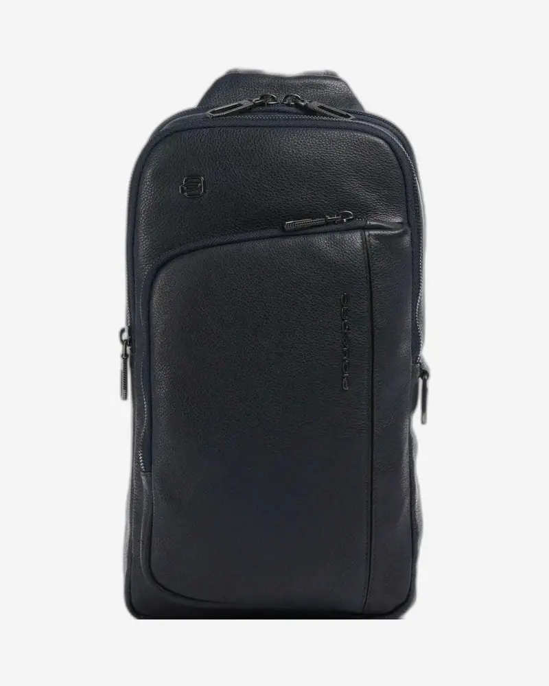 Piquadro S134 Leather Monosling – Bold Blue 1