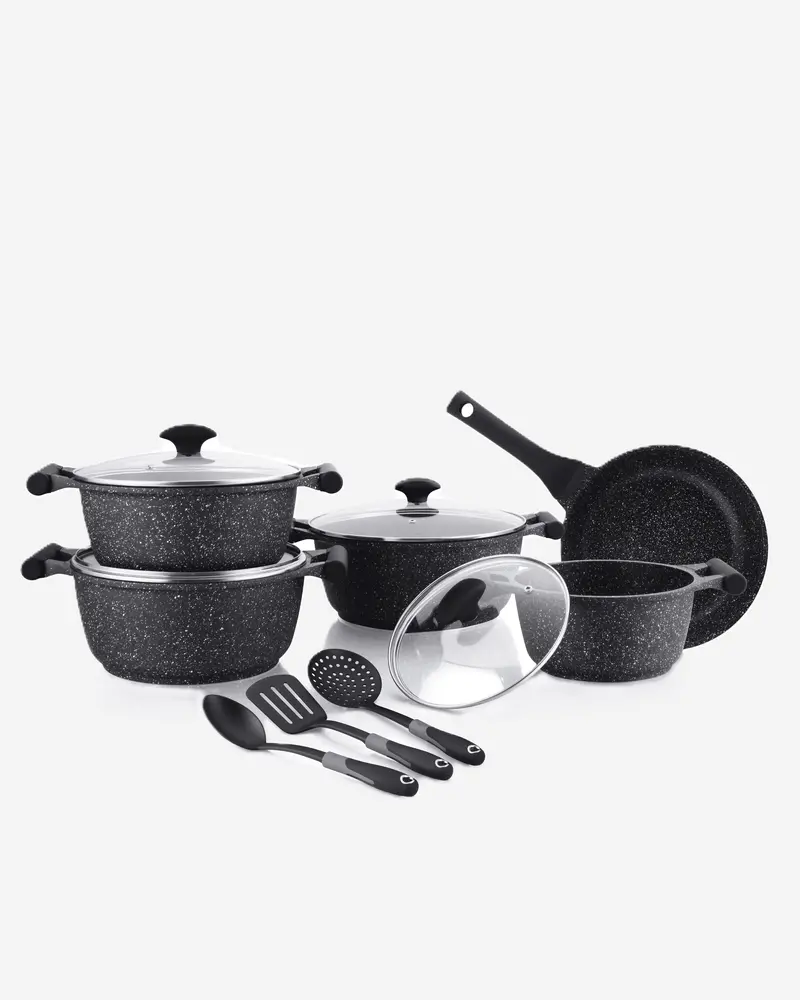 Prestige Granite 12-Piece Cookware Set – Sage Green 1