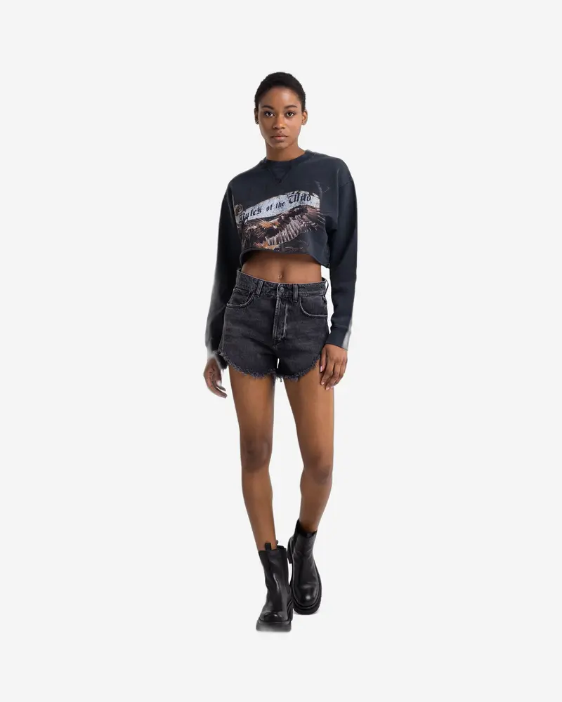Printed Cropped Sweatshirt 1